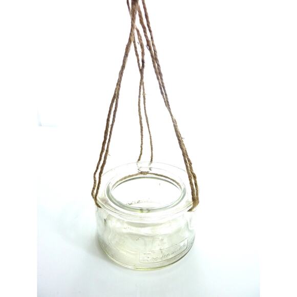 Glass Jar Hanging on a rope Nautical Bathroom Tea Light Candle Holder - Picture 2 of 3